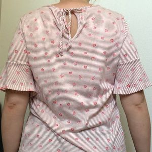 NWT Lauren Conrad Flare Sleeve Strawberry Blouse